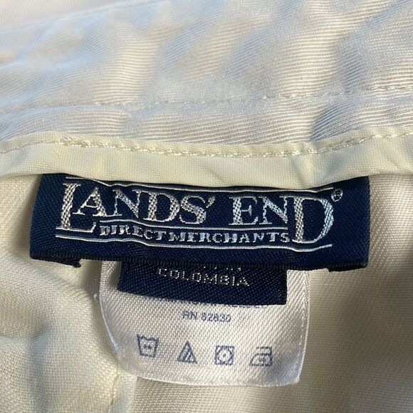 Lands’ End Zip Up Cotton Pants, Size 18W, White - Picture 6 of 7